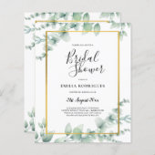 Papier BUDGET Eucalyptus FÊTE DES MARIÉES Vert Or QR C (Devant / Derrière)