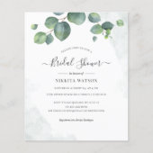 Papier Budget Eucalyptus Floral Bridal Shower Invitation (Devant)