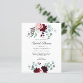 Papier Budget Eucalyptus Floral Bridal Shower Invitation (Debout devant)