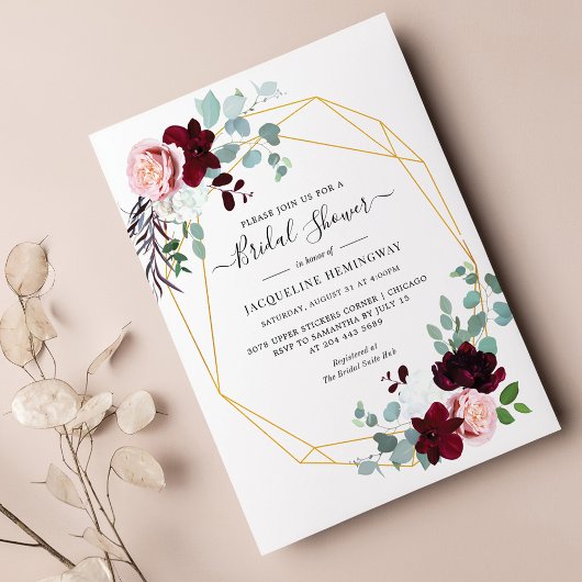 Papier Budget Eucalyptus Floral Bridal Shower Invitation