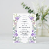 Papier Budget Eucalyptus Floral Purple Faire-part de mari (Debout devant)