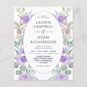 Papier Budget Eucalyptus Floral Purple Faire-part de mari (Devant)