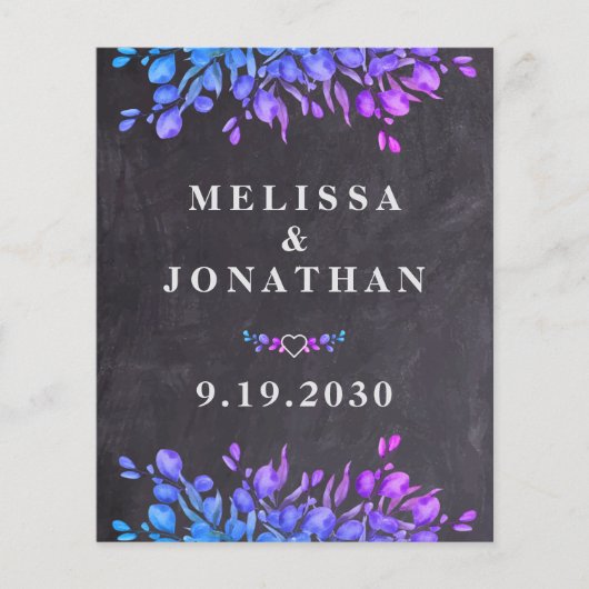 Papier Budget Eucalyptus Foliage Ardoise QR Code Mariage  (Devant)