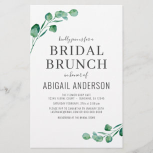Papier Budget Eucalyptus Foliage Bridal Brunch Invitation
