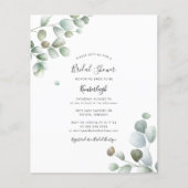 Papier Budget Eucalyptus Foliage Bridal Shower Invitation (Devant)