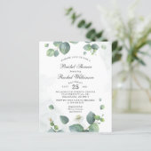 Papier Budget Eucalyptus Foliage Bridal Shower Invitation (Debout devant)