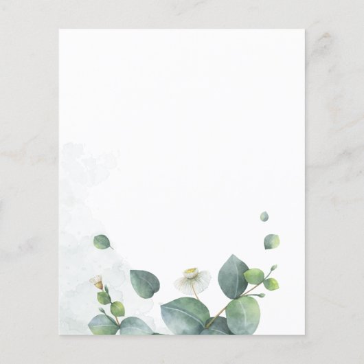 Papier Budget Eucalyptus Foliage Bridal Shower Invitation (Dos)