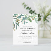 Papier Budget Eucalyptus Foliage Bridal Shower Invitation (Debout devant)