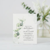 Papier Budget Eucalyptus Foliage Bridal Shower Invitation (Debout devant)