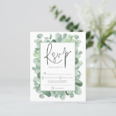 Papier Budget Eucalyptus Frame Mariage RSVP (Debout devant)