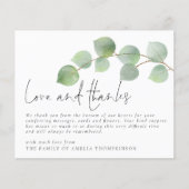 Papier Budget Eucalyptus Funérailles Sympathie Amour et M (Devant)