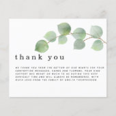 Papier Budget Eucalyptus Funérailles Sympathie Merci (Devant)