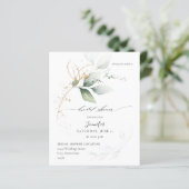 Papier Budget Eucalyptus Glow Gold Fête des mariées de ve (Debout devant)