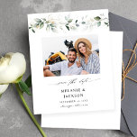 Papier Budget Eucalyptus Glow Photo Enregistrer la date 2<br><div class="desc">** LE PAPIER SATIN EST PAPIER MINCE. METTEZ À NIVEAU LE PAPIER POUR UN PAPIER PLUS ÉPAISSE. A UNE OPTION POUR ENVELOPPES. *** Économisez de l'argent sur les invitations officielles avec cette petite invitation qui a une option pour les enveloppes. Préparez vos invités pour l'extraordinaire mariage avec votre Eucalyptus Glow...</div>
