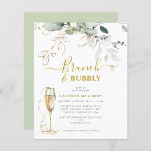 Papier Budget Eucalyptus Gold Calligraphy Fête des mariée