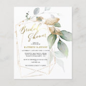 Papier Budget Eucalyptus Gold Fête des mariées de verdure (Devant)