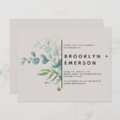 Papier BUDGET Eucalyptus Gold Foil Mariage moderne (Devant / Derrière)