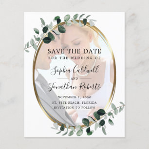 Papier Budget Eucalyptus Gold Photo Wedding Enregistrer l
