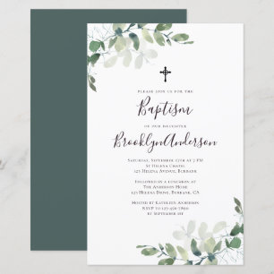 Papier BUDGET Eucalyptus Grande invitation au baptême