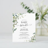 Papier Budget Eucalyptus Green Baby Sprinkle Invitation (Debout devant)