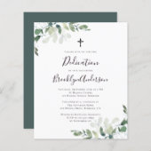 Papier Budget Eucalyptus Green Dedication Invitation (Devant / Derrière)