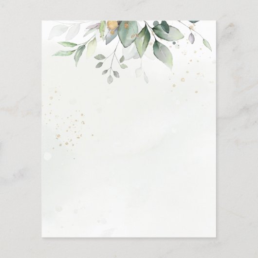 Papier Budget Eucalyptus Green Foliage Enregistrer La Dat (Dos)