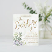 Papier Budget Eucalyptus Green & Gold Faire-part de maria (Debout devant)