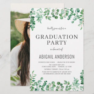 Papier Budget Eucalyptus Green Invitation 2023 Grad
