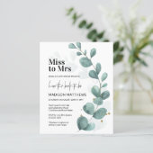 Papier Budget Eucalyptus Green Miss à Mme Fête des mariée (Debout devant)