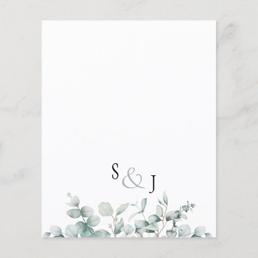 Papier Budget Eucalyptus Green Wedding Enregistrer la dat (Dos)