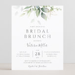 Papier Budget Eucalyptus Greenery Invitation de Brunch nu<br><div class="desc">Belle invitation de brunch nuptiale avec des eucalyptus aquarelles et des feuilles d'or.</div>