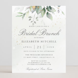 Papier Budget Eucalyptus Greenery Invitation de Brunch nu