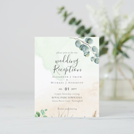Papier Budget Eucalyptus Greenery Mariage réception (Debout devant)