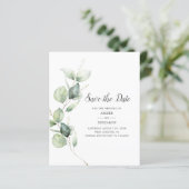 Papier Budget Eucalyptus Greenery Script Faire part de da (Debout devant)