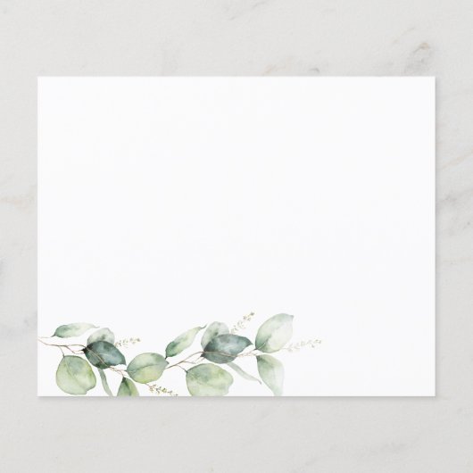 Papier Budget Eucalyptus Grossesse bébé Script de révélat (Dos)