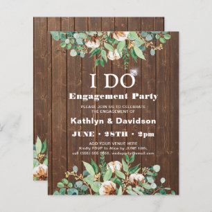 Papier BUDGET Eucalyptus I DO Engagement Party Invitation