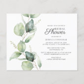 Papier Budget Eucalyptus Invitation Fête des mariées vert (Devant)