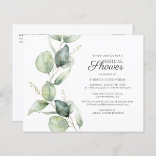 Papier Budget Eucalyptus Invitation Fête des mariées vert