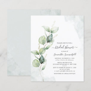 Papier Budget Eucalyptus Invitation Fête des mariées vert