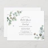 Papier BUDGET Eucalyptus Invitation Fête des mariées vert (Devant / Derrière)
