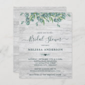 Papier Budget Eucalyptus Invitation Fête des mariées vert (Devant / Derrière)