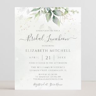 Papier Budget Eucalyptus Leaves Bridal Luncheon Invite