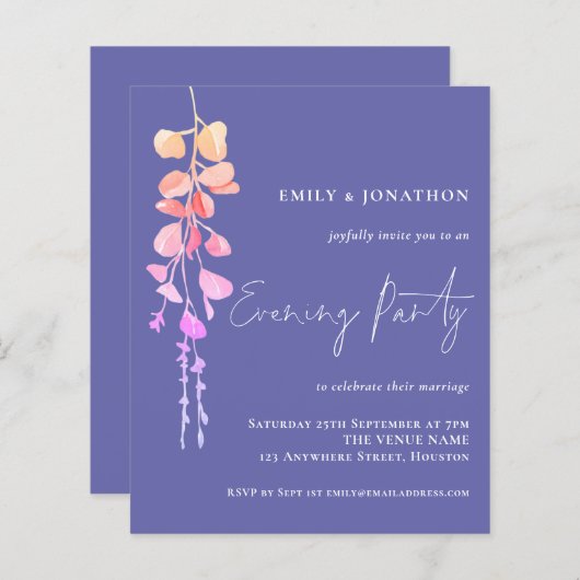 Papier Budget Eucalyptus Lilac Mariage Soirée (Devant / Derrière)