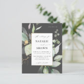 Papier Budget Eucalyptus Lumineuse Or Vert Mariage Gris (Debout devant)