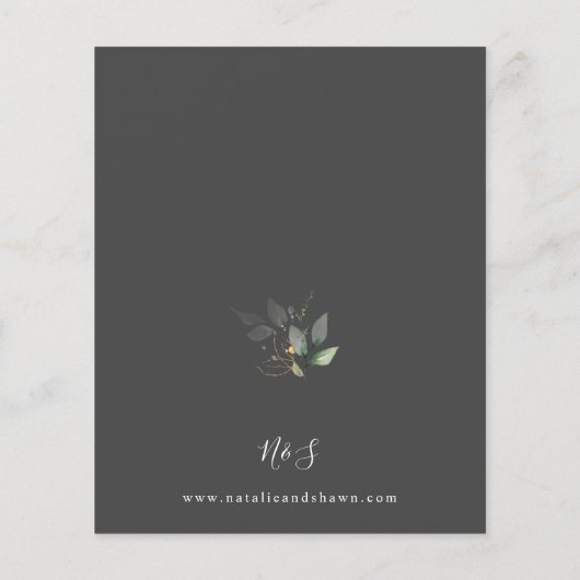 Papier Budget Eucalyptus Lumineuse Or Vert Mariage Gris (Dos)