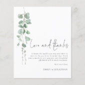 Papier BUDGET Eucalyptus Mariage amour Merci Merci (Devant)