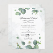 Papier Budget Eucalyptus Mariage botanique de verdure (Devant / Derrière)
