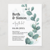 Papier Budget Eucalyptus Mariage d'aquarelle verte (Devant)