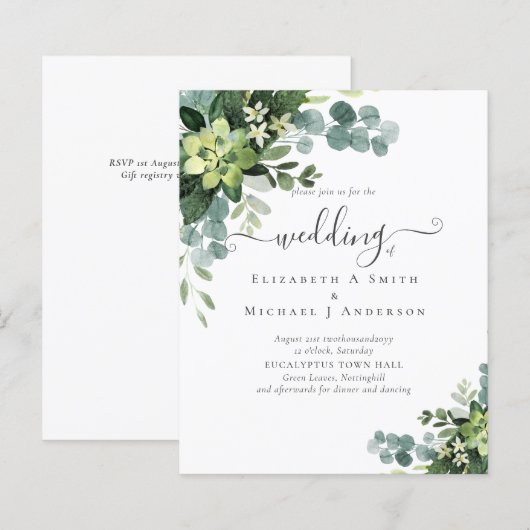Papier BUDGET Eucalyptus Mariage de verdure (Devant / Derrière)