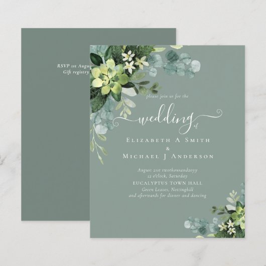 Papier BUDGET Eucalyptus Mariage de verdure (Devant / Derrière)